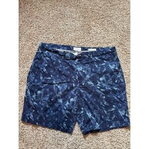 Goodfellow Linden 9" Flat Front Shorts Blue Floral Sz 40